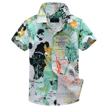 cotton 100% floral shirt hawaiian shirt aloha shirt for boy T1522