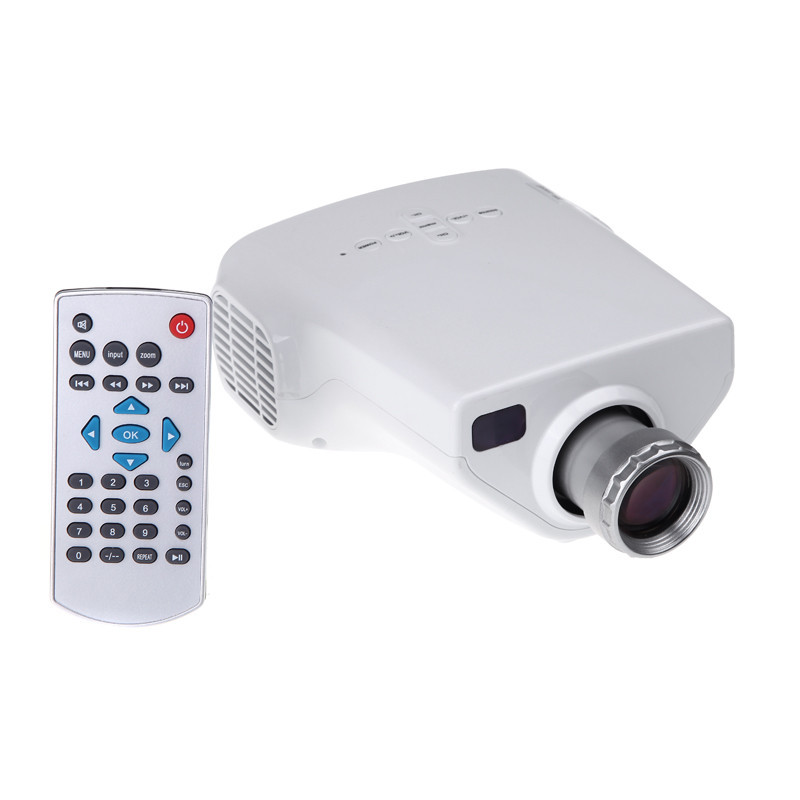 Mini projector full HD 1080P Multimedia LED Projector Home Cinema AV TV VGA USB HDMI TF Video portable led projector White
