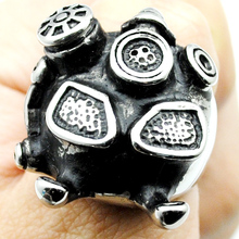 Silver Steampunk Boiler Rings For Men Women 316L Stainless Steel Classic Cool Punk Style Rock Jewelry Party Gifts LR382