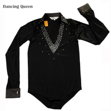Child Latin Dance Dress Ballroom Dance Tops Boy’S Latin Dance Shirt Latin Dancing Boy Dance Wear For Competition/Practice DQ6028