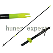 Bowfishing fiberglass arrow 250 spine fletched arrow nocks with bow fishing broadhead 6pcs for recurve bow