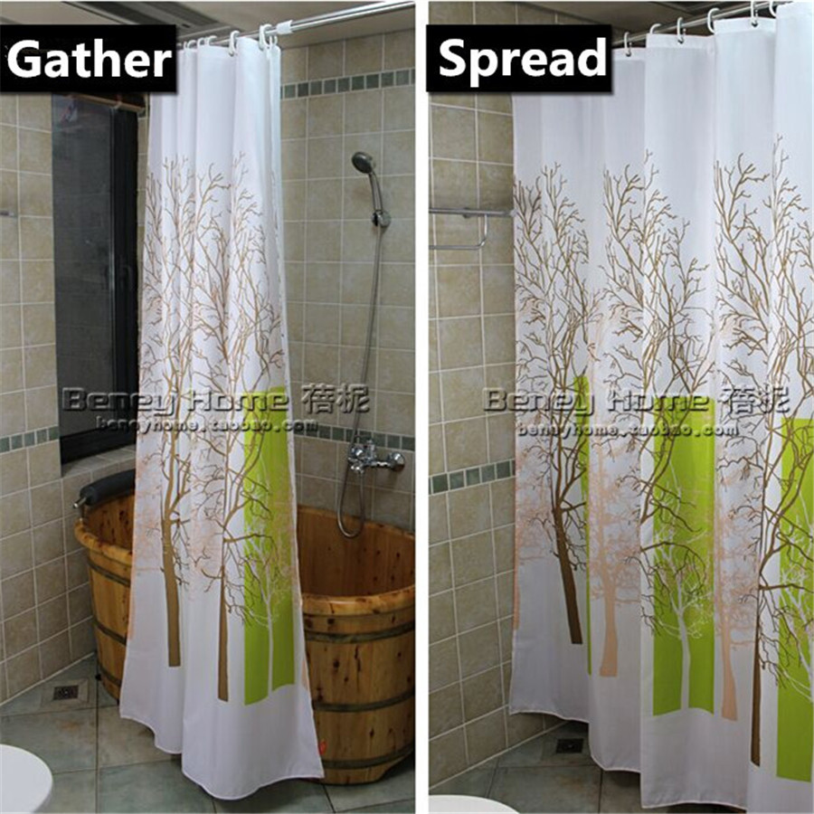 Online kopen wholesale black shower curtain with white tree uit ...