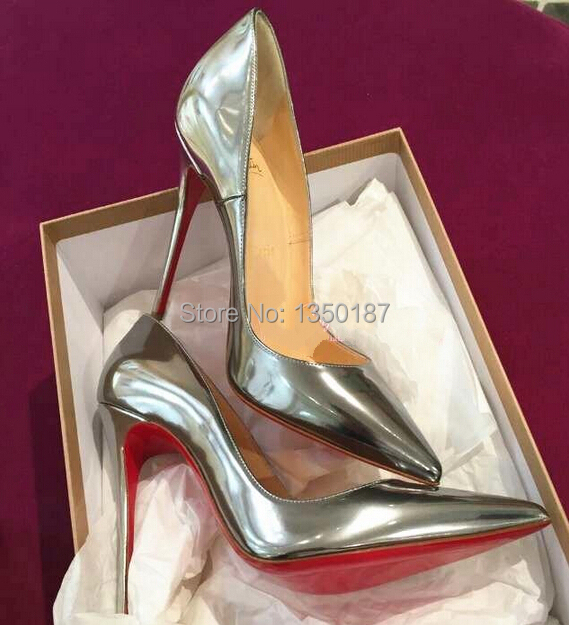 Aliexpress.com : Buy Women Shoes Red Bottom High Heels Sexy Silver ...