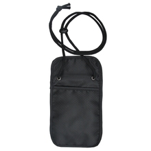 Secure Adjustable Strap Travel Wallet Black Neck Wallet Small Secure Pocket Vault Travel Neck Pouch