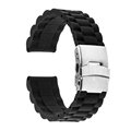 18mm 20mm 22mm 24mm Universal Watch Band Silicone Rubber Link Bracelet Wrist Strap Light Soft For
