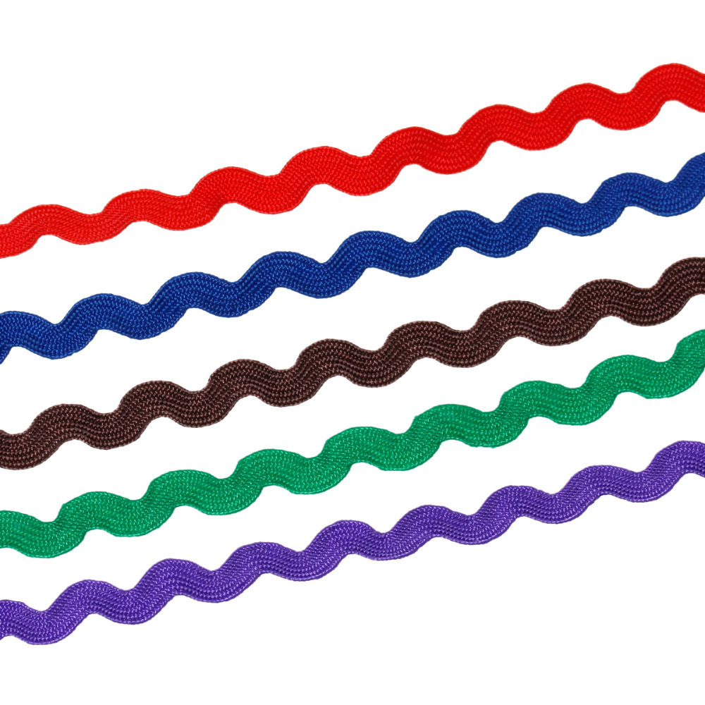 5 colors 8mm(3/8") Terylene Ribbon Ric Rac Zig Zag Trimming ribbons for