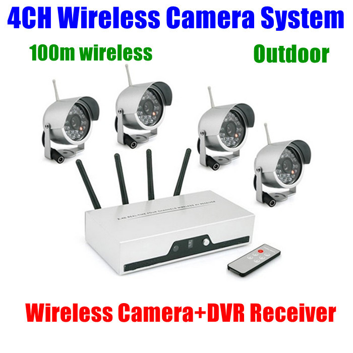 Buy 4CH Cameras Wireless DVR Receiver kit wifi Quad Video Audio CCTV Home