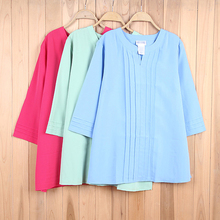 Free shipping blue green plus size Women’s Clothing chiffon large Blouses Shirts 2016 spring summer new big Y433