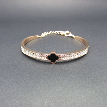 Rose Gold Plated Crystal Bracelet Bangle Jewelry Women Wedding Party Jewelry Br006