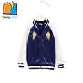 YAKUYIYI Patchwork Girls Coat Long Sleeve Embroidery Slim Baby Girls Jacket Soft O neck Casual Children