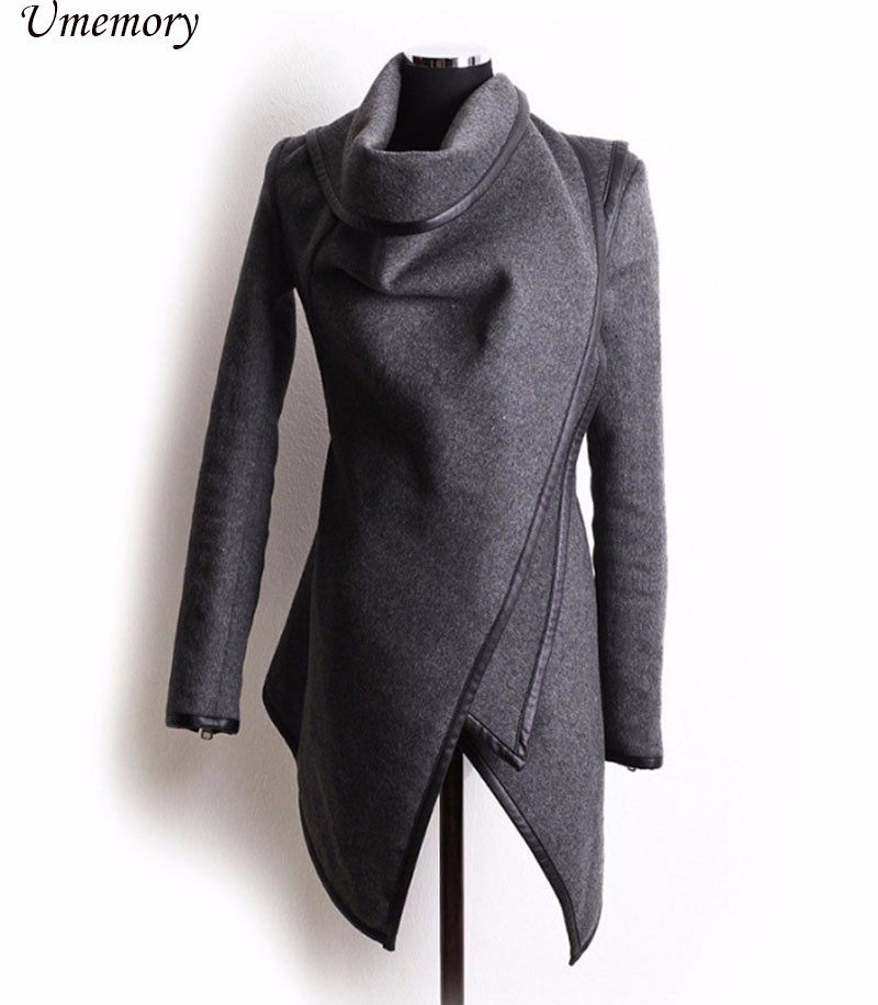 2015 New Fashion Winter Woolen Overcoat Women Jackets Woolen Coat Free Shipping Casaco FemininoTurn-Down Collar Zipper Jacket (3)