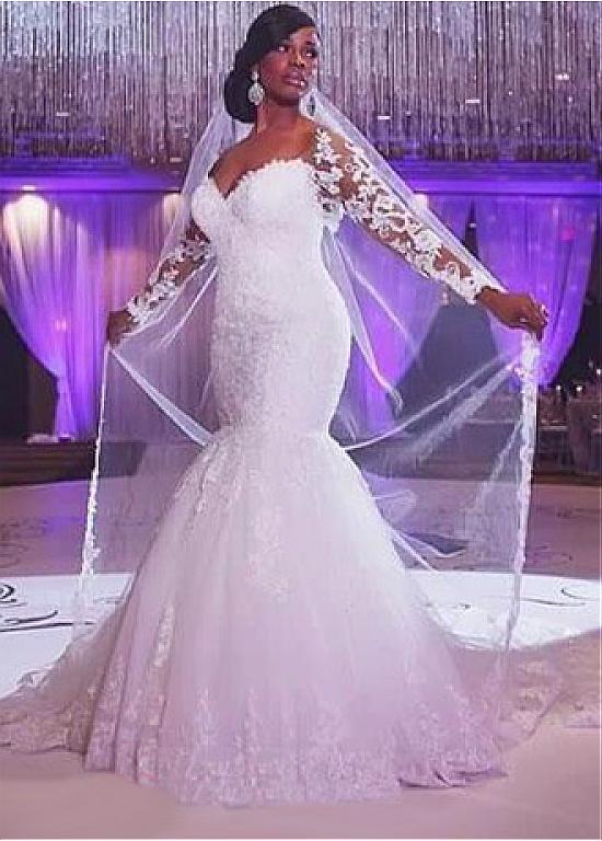 Popular Full Figured Wedding Dresses with Sleeves-Buy