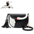 Swan Animal Cartoon Prints Woman Crossbody Chain Bag Girl Messenger Bag Tassel Shoulder Bag PU Leather