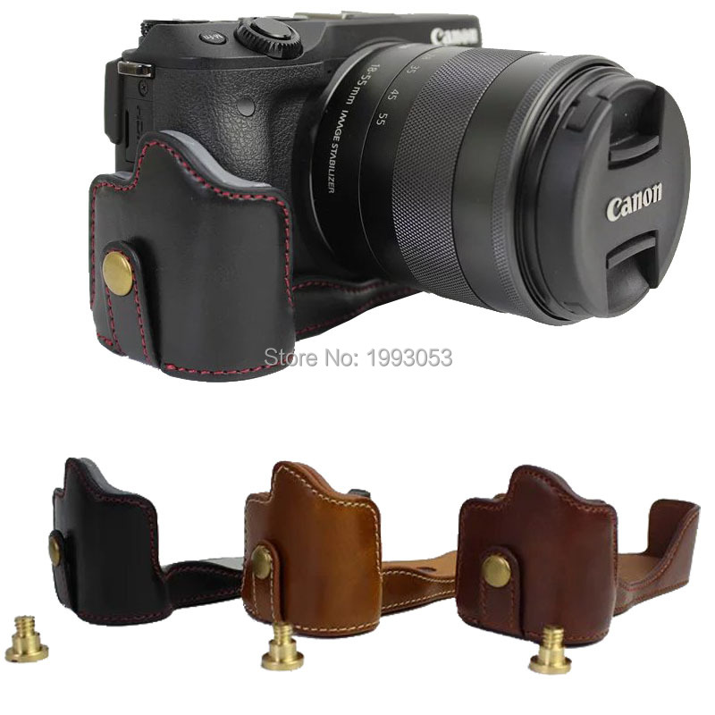 Café Cámara Réflex Digital Funda De Cuer Media montaje inferior para Canon EOS M50