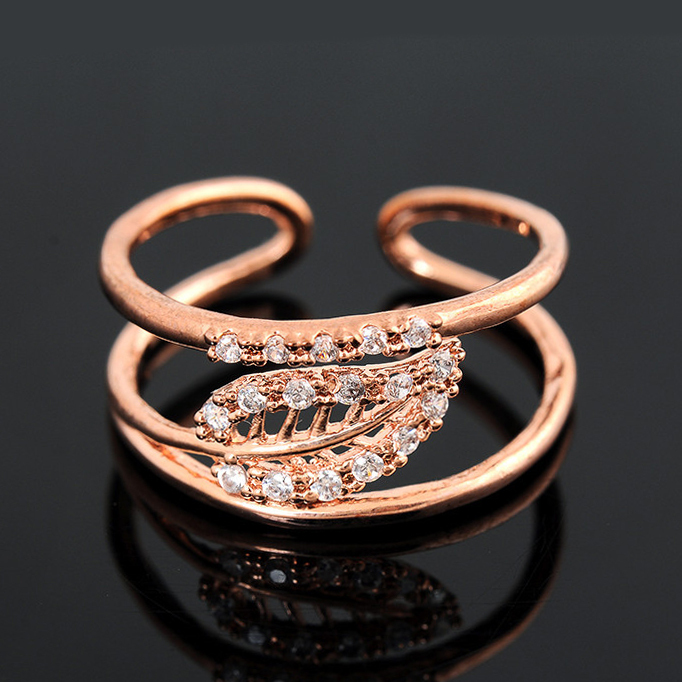Fashion-Wedding-Ring-18K-Gold-Plated-Ring-Austrian-Crystal-Leaf-Rings ...