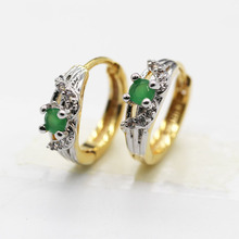 24k Gold Platinum Emerald Crystal CHIC Trendy Hoop Earrings Simulated Diamond Jewelry For Women Birthday Valentine Gift