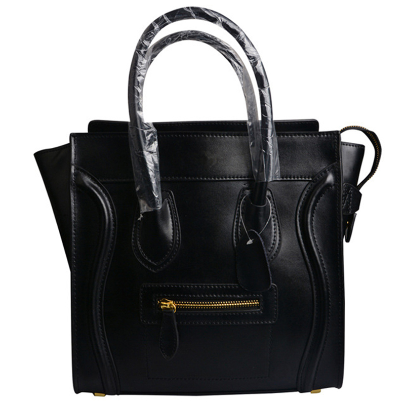 Hot Sale! Bag fashion bags 2015 patchwork genuine leather women's handbag smiley shoulder bags bolsa feminina 223