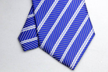ST009 Fashion Jacquard Woven Smooth Tie Gravata Royal White Stripes New Neckties For Man Casual Business