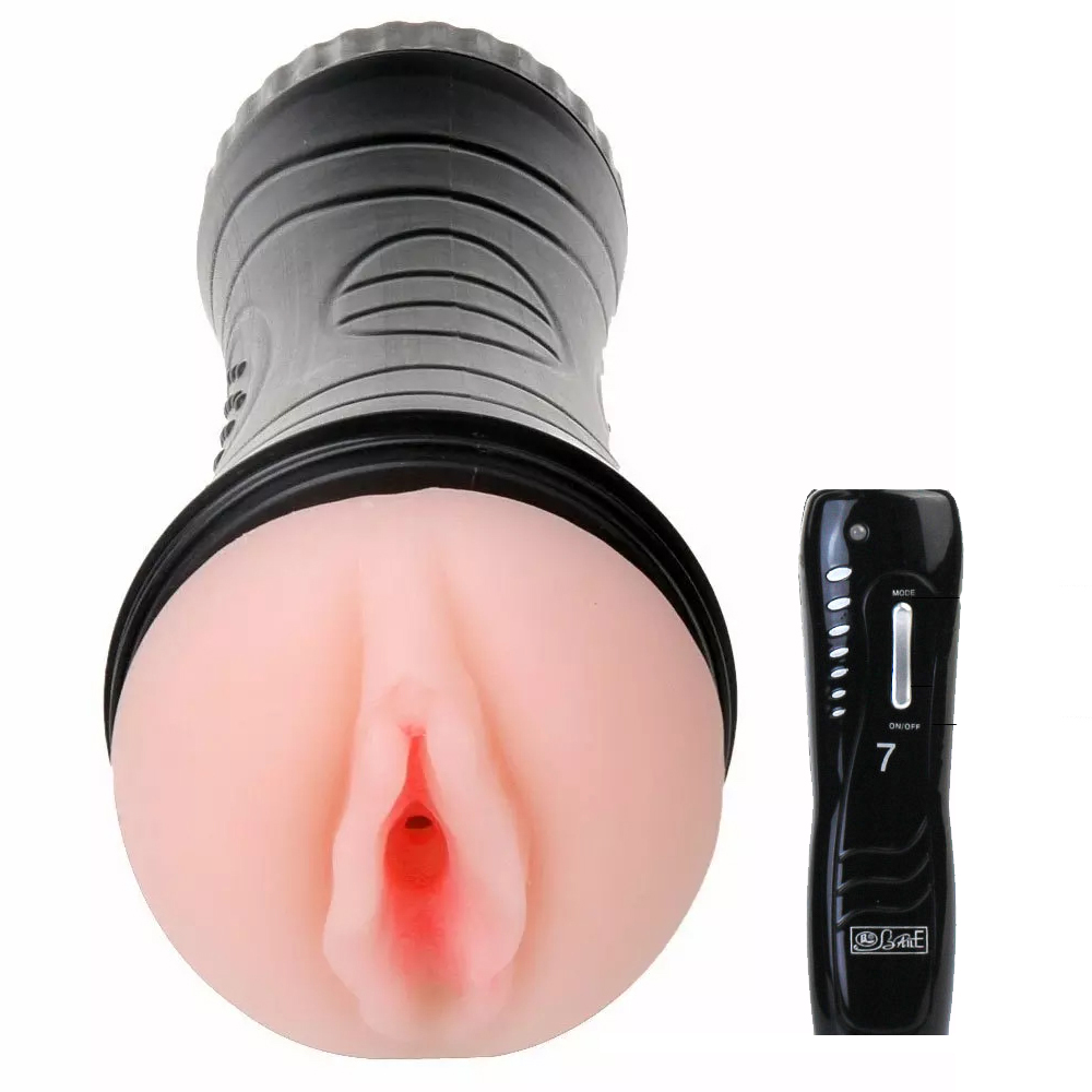 7 Modes Realistic Male Auto Vaginal Masturbation Cup Flashlight Electric Cl...