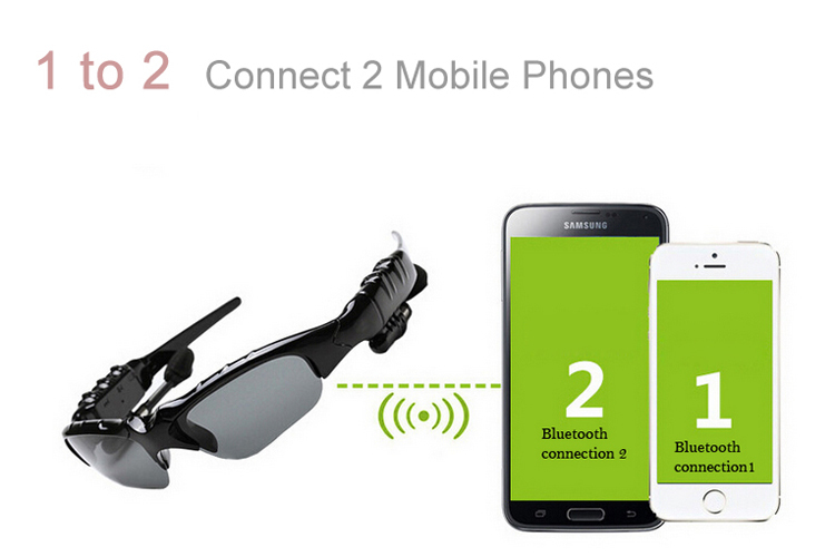 Sports Wireless Bluetooth 4.0 Glasses Headset handsfree earphone Polarized Drivi