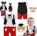 Baby boy cute rompers baby cartoon Mickey modelling Jumpsuit Bow tie Infant Overall Toddler Clothing newborn