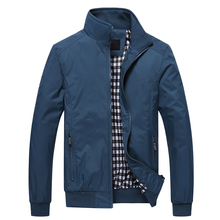 Men’s Business Casual Jacket Spring Brand Men Stand Collar Long Sleeved Thin Version Zip Up Overcoat Windbreakers Plus size 3XL