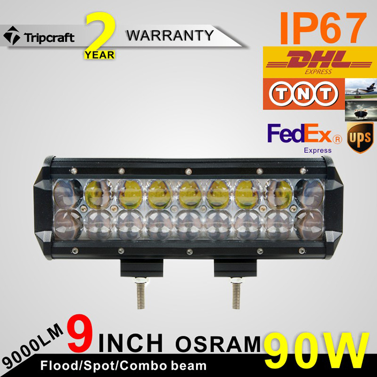 90w 9Inch Osram Light LED Work Light Bar Combo Beam DC12V 24V SUV ATV UTV Wagon 4WD Led Driving Lamp 4x4 Offroad Led Light Bar