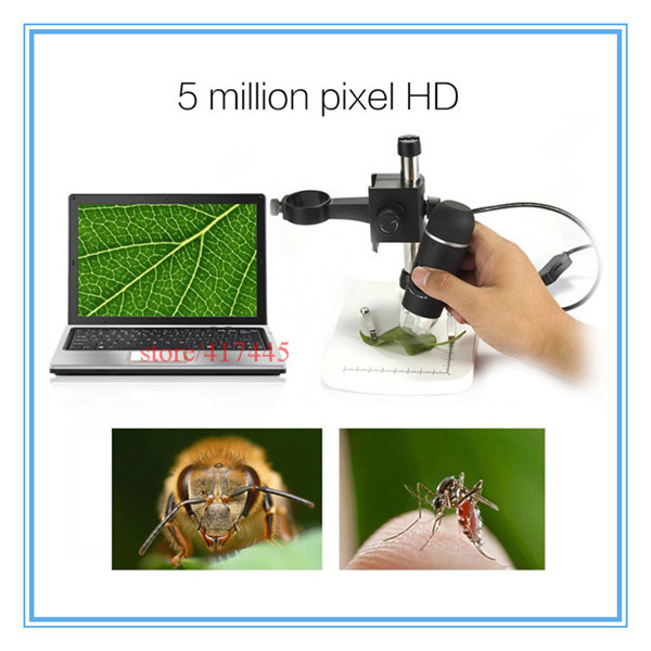 20-300X USB HD Digital Microscope/microscop 5MP Magnifier Video Camera with 8-LED, Base Stand for Windows Mac Vista