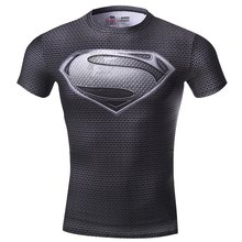 Red Plume Men’s Compression T-shirt, Sports Fitness Armor Fashion Short Sleeve Shirt , Men Superman T-shirt,