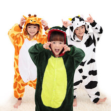 Children Soft Flannel Pyjamas Boys girls Dinosaur Stitch Animal Cartoon onesies kids Pajamas Pijamas Cosplay Hoodies Sleepwear