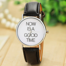 Vansvar Fashion Leather Strap Watch NOW IS A GOOD TIME Women Wrist Watches Quartz Watch Relogio Feminino Gift 1430