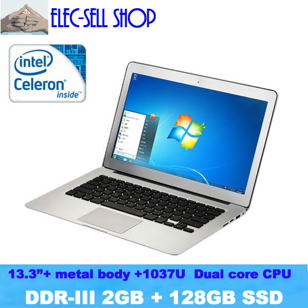 A133 Aluminum alloy Laptop 13 3inch Dual core RAM 2GB SSD 128GB Intel celeron 1037U ultral