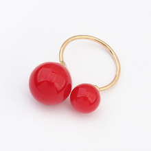 Simple Multilayer Macaron Color Double Balls Ring Jewelry Romantic Eight Colors Ring Retail Wholesale For Women