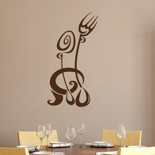 Fork Spoon Wall Sticker Creative Kitchen Restaurant Wall Decor Accessories Removable Vinyl Art Wall Decals