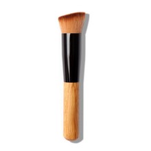 Free Shipping NEW Bamboo Foundation Blush Angled Flat Top Base Liquid Brush Cosmetic Makeup Brush