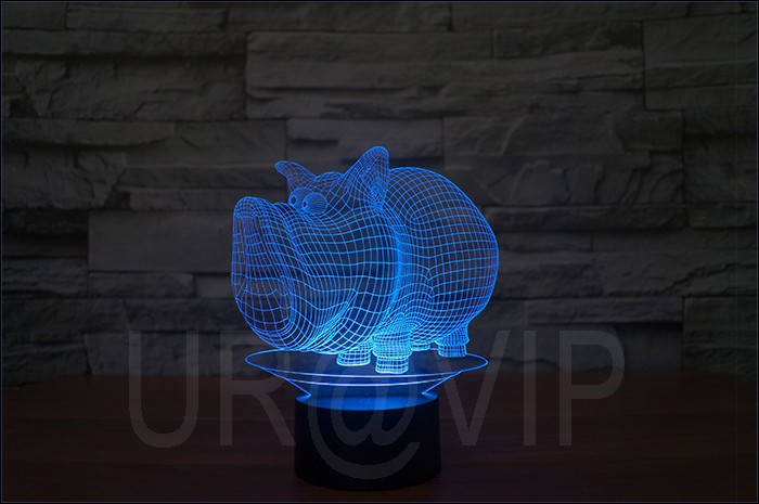 3D illusion pig shape night lamp jc-2866 (3)
