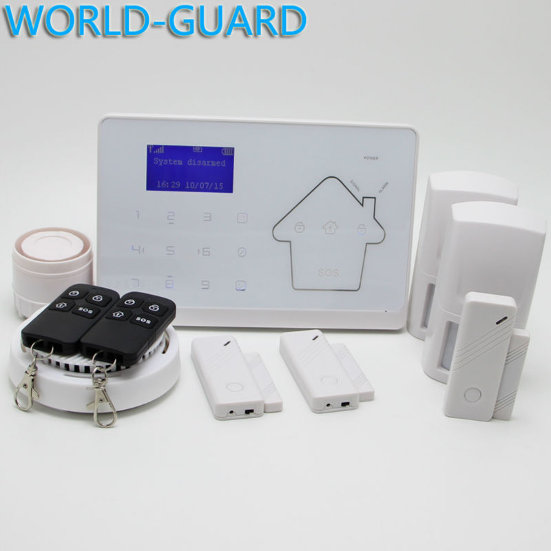 IOS Android APP LCD Smart Touch Keypad Wireless wired GSM PSTN Quad4 Band SMS Home Security