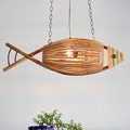 Creative Southeast Asia Hand Crafted Bamboo Fish Led E27 Pendant Lamp for Living Room Bar Dining