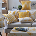 Wholesales Linen Pillow Cover Yellow Grey Cushion Cover Nordico Geometric Style Home Decorative Pillow Case 45x45cm