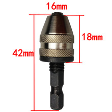 Keyless Drill Chuck Screwdriver Impact Driver Adaptor Hex Shank Drills tool Clamping range 0-3mm