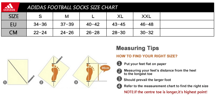 adidas football sock sizes