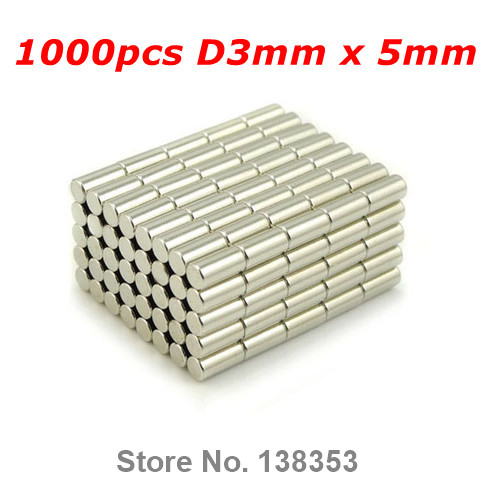 200pcs Bulk NdFeB Neodymium Rod Magnets Dia 3mm x 5mm N35 Super Powerful Strong Rare Earth NdFeB Cylinder Magnet