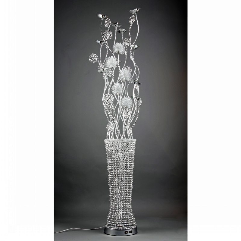 FreeshippingAluminumvasefloorlampsilverwhitestandinglamp