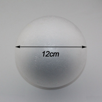 Бесплатная доставка оптовая продажа 12 см натуральный белый пенополистирол круглые шарики ремесло мяч пена поделки ручной работы окрашены шарик ( 12 шт./лот )