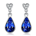 1 Pair Charm Blue Crystal Rhinestone Platinum Plated Women s Ear Earrings pendientes mujer moda bolsa