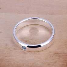 Wholesale Free Shipping 925 Silver Ring Fashion Sterling Silver Jewelry Glossy Blue Stone Inlay Ring SMTR105