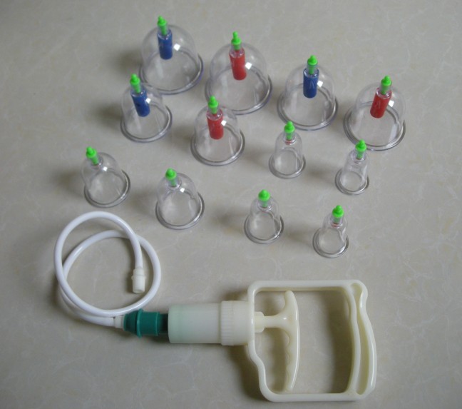 Home health care thicken Cupping Set healthcare therapy kit 12cups with Magnet treatment Free shipping