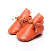 50pairs/lot Genuine Leather lace-up Baby Soft Moccs Shoes