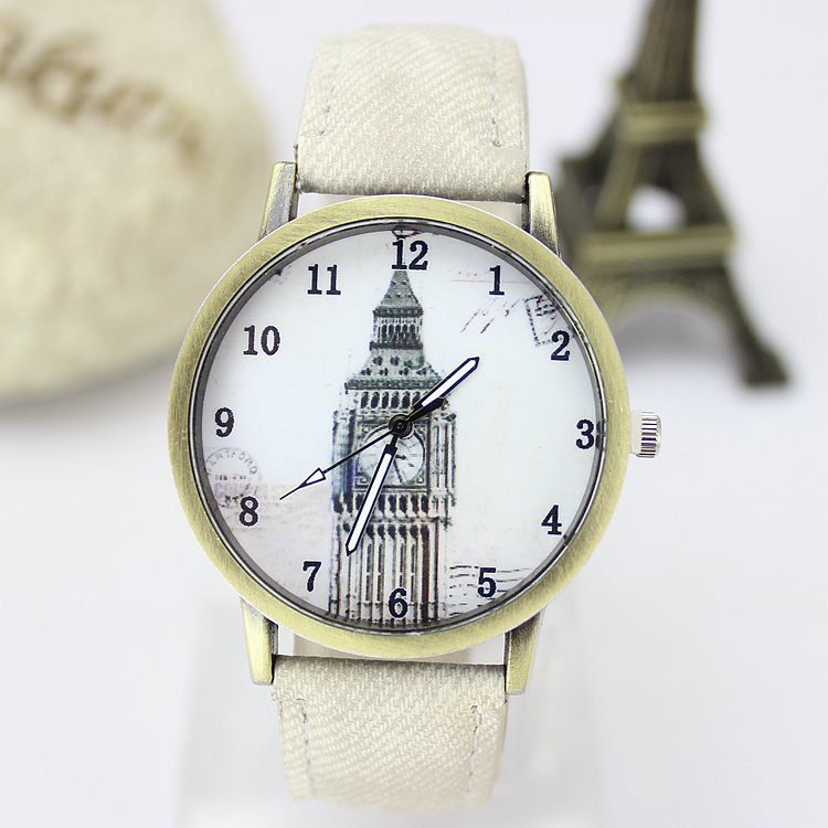 Hot Sale Casual Vintage Watch Women Dress Watch Men High Quality Quartz Wristwatch Big Ben Pattern