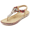 Summer National Women Sandals 2016 Flip Flop Rhinestone Shoes Fashion Bohemia Flat Sandals Plus Size 35